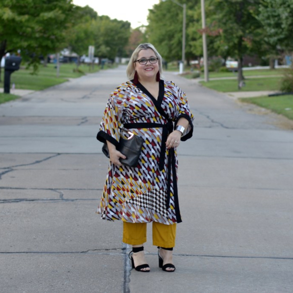 Eloquii printed dropped shoulder kimono dress size 14/16 14 16